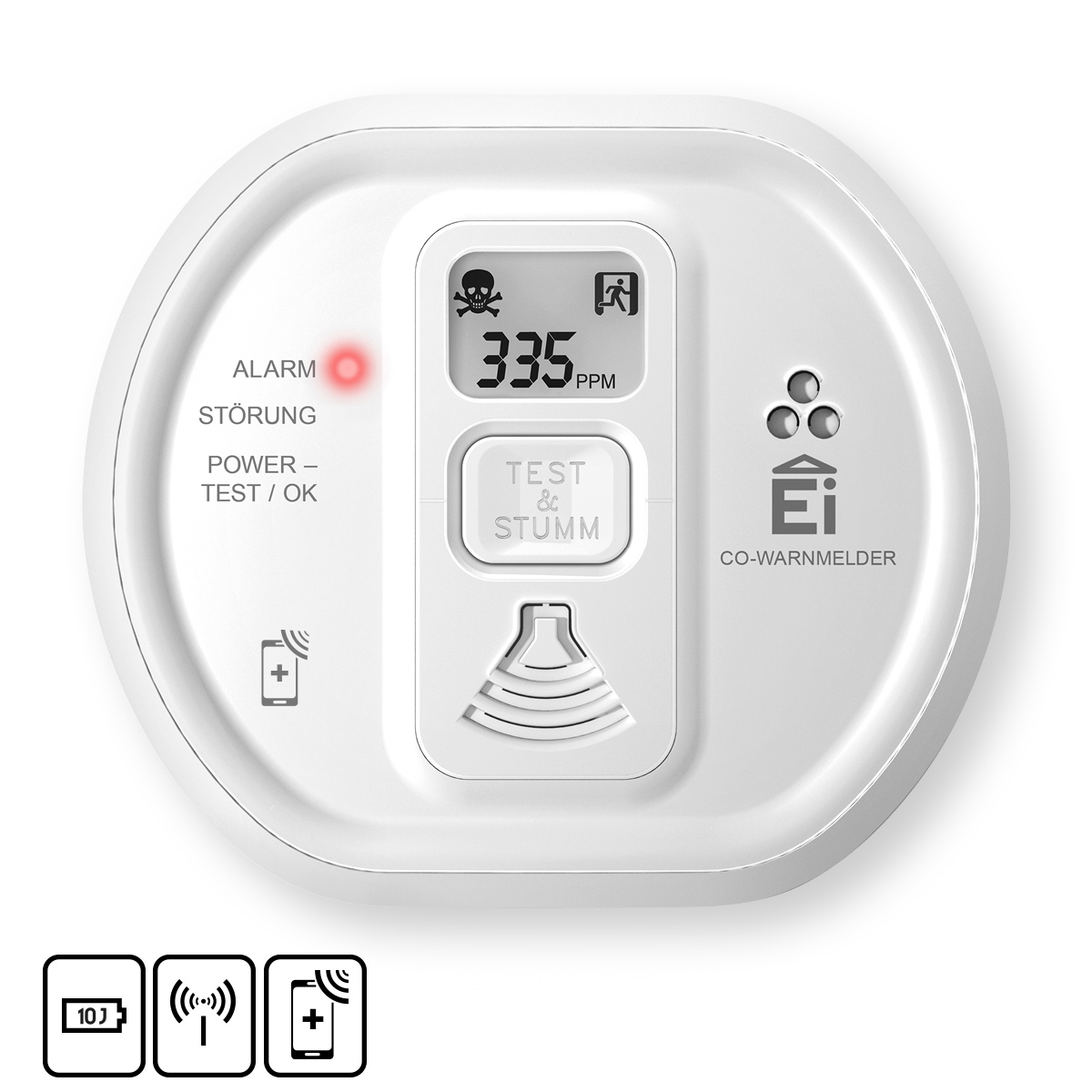 Ei208iDW Kohlenmonoxidwarnmelder mit LCD-Display